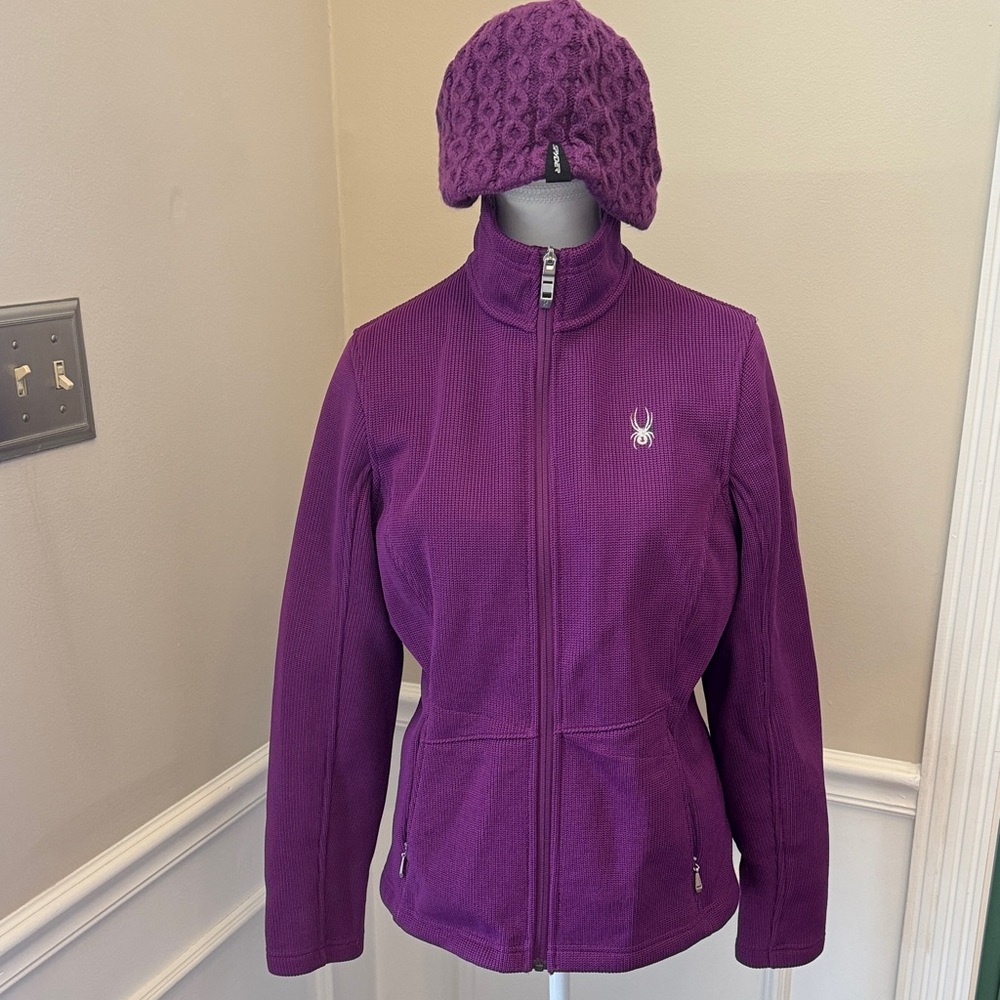 Spyder Women's Vibrant Purple Jacket with Matching Beanie